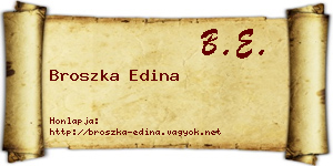 Broszka Edina névjegykártya